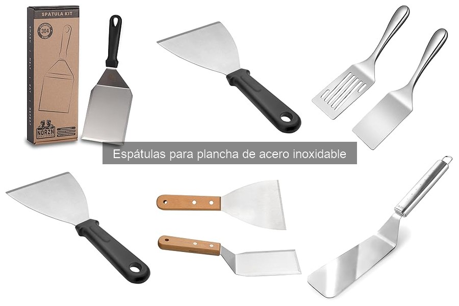Alternativas a espátulas de acero inoxidable para plancha