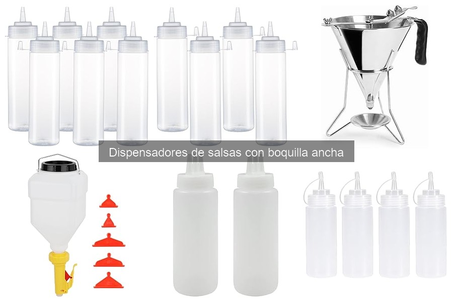 ** Comparativa: Dispensadores de salsas con boquilla ancha vs normales