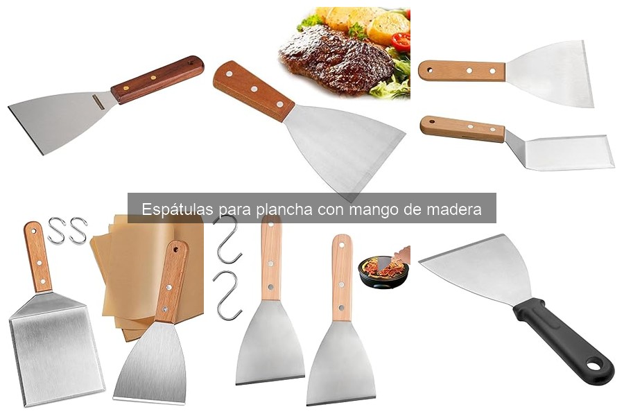 ** Espátulas para plancha con mango de madera: características y beneficios