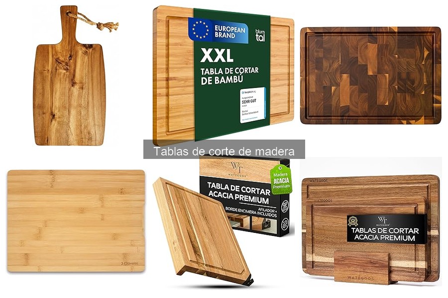 Materiales para tapas de tablas de corte de madera