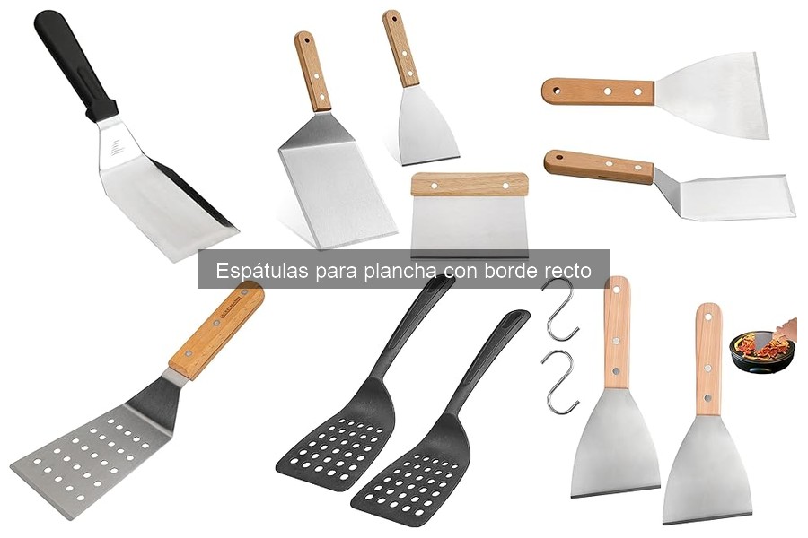 Tipos de espátulas para plancha con borde recto: guía y usos