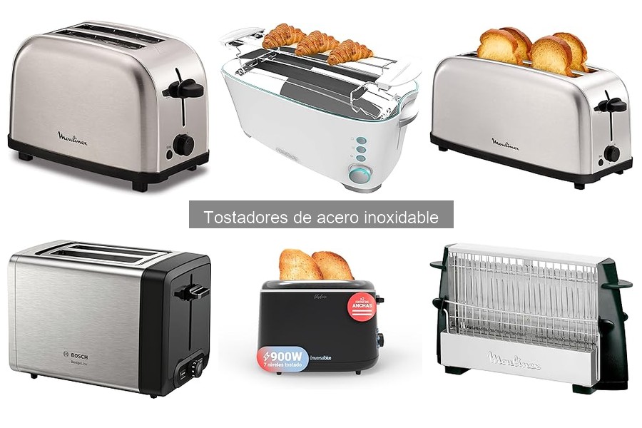 Tostadores de acero inoxidable con funciones especiales
